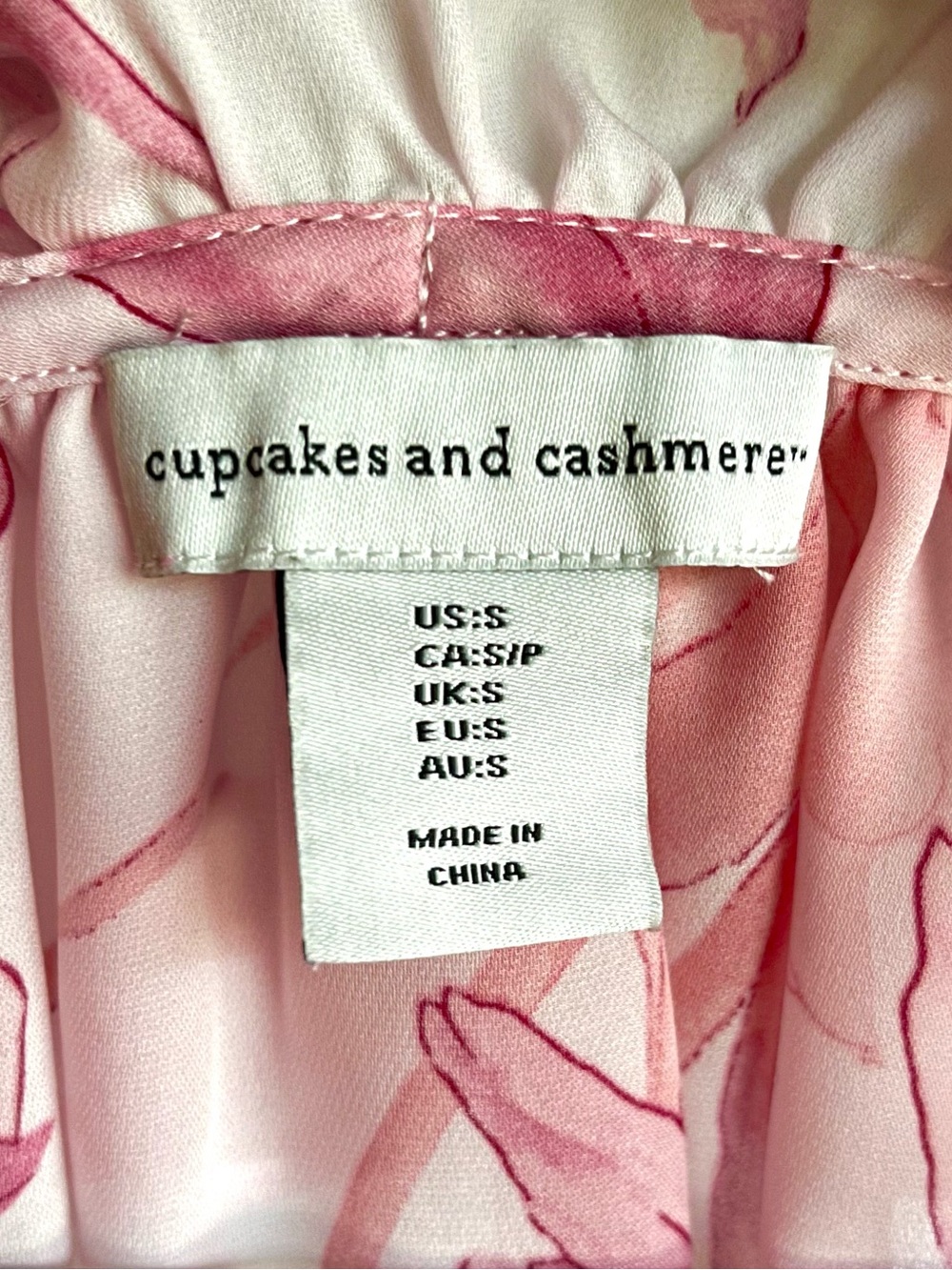 Pink Floral Ruffle Neck Blouse - Picture 3 of 4
